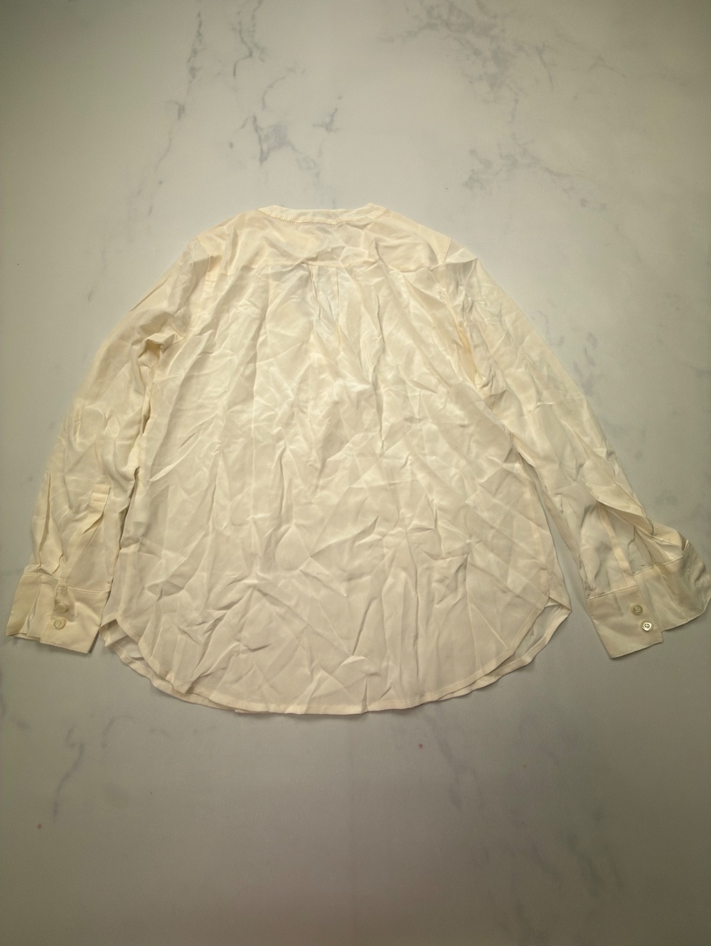 J.Crew Classic Style Blouse Cream 2010s Minimalist Feminine - Womens 4P - Picture 2 of 3